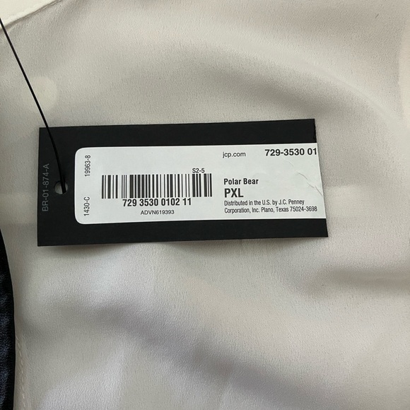 Worthington Off White Button Up Lightweight Blouse Size PXL New With Tags - Picture 5 of 8